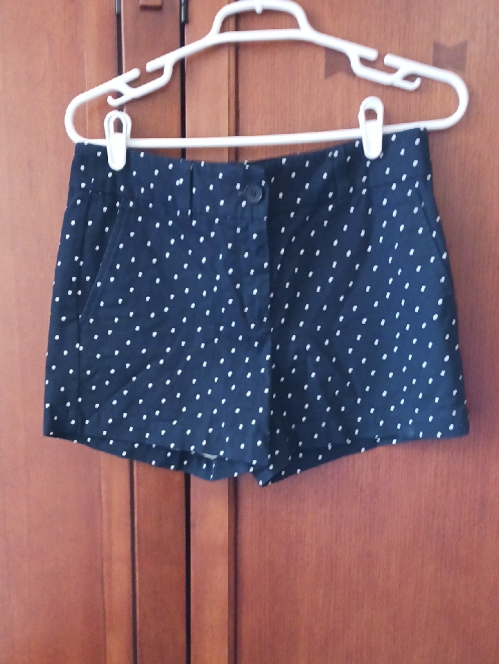 LOFT Navy Polka Dot High-Waist Women's Shorts
